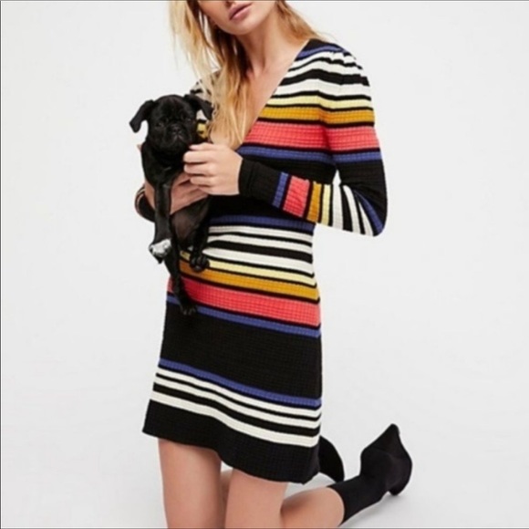 Free People Gidget Striped Ribbed Knit Dress - Picture 3 of 10